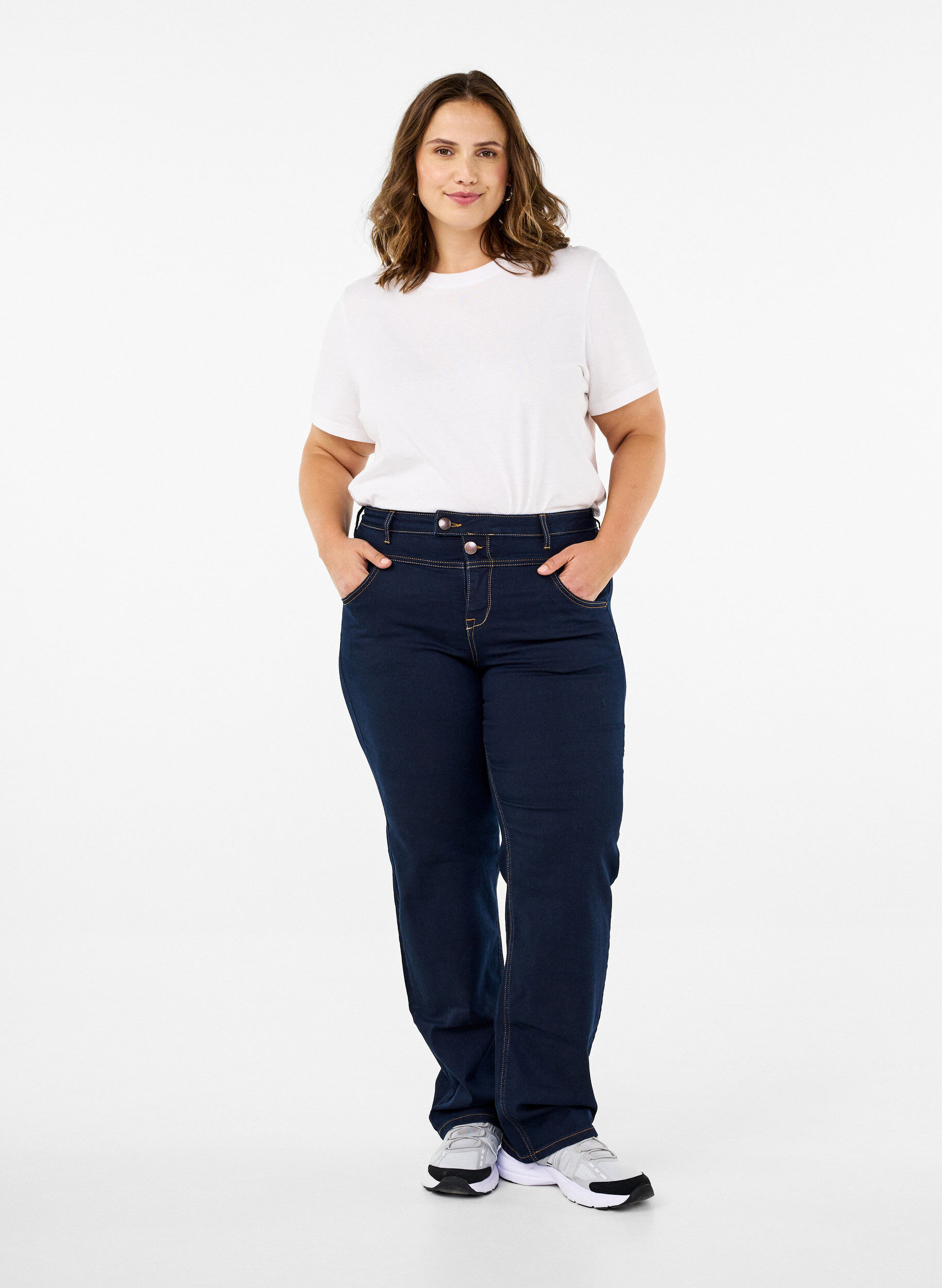 Regular fit Gemma jeans med høj talje