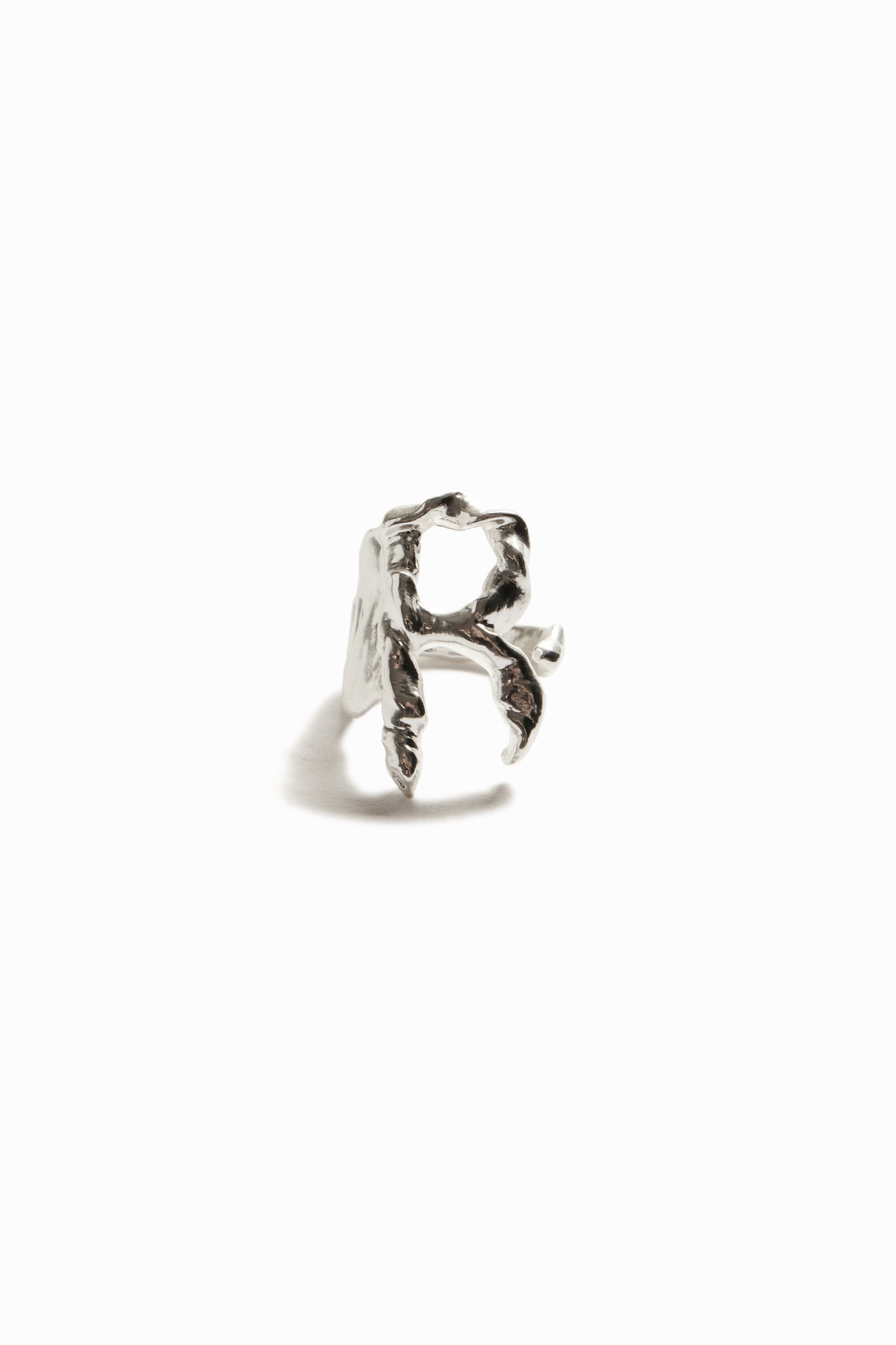 Bague lettre R plaquée argent Zalio