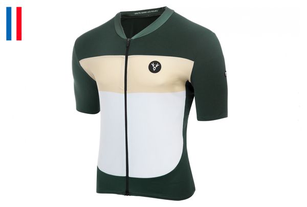 Maillot Manches Courtes LeBram Eze Vert Agave Crème Coupe Ajustée