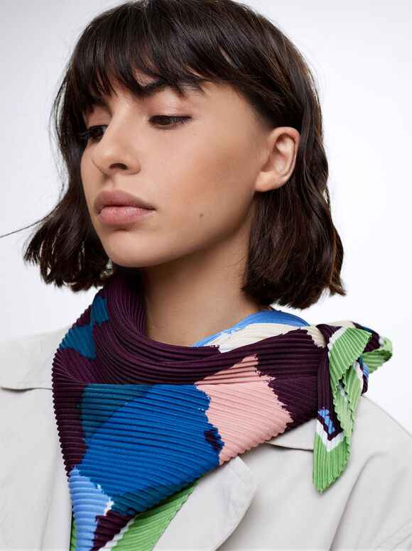 Lenço quadrado estampado - Multicolorido