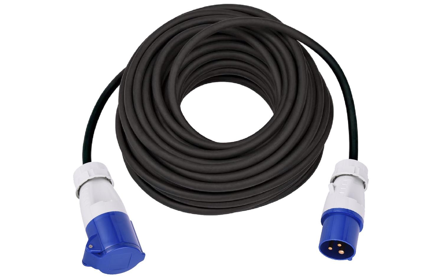 Verlängerungskabel 15 m, CEE16/3 mit Kupplung CEE16/3Max Hauri CEE-Verlängerung mit CEE-Stecker und Kupplung CEE16/3