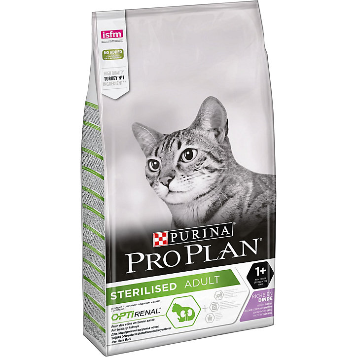 Croquettes pour chat stérilisé Pro Plan Sterilised Adult Optirenal riche en dinde 10kg