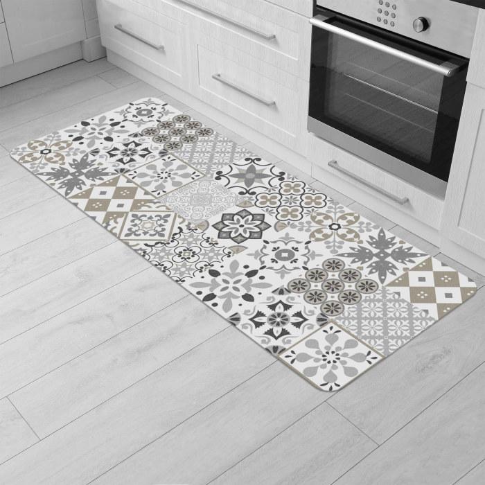 TAPIS DECO RECTANGLE 45X120 CM MOUSSE IMPRIMEE SALOU NATUREL