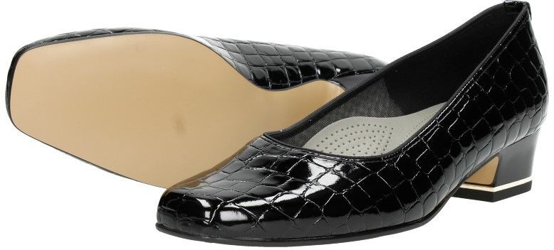 Ara Graz Cocco-Lack zwart croco lak