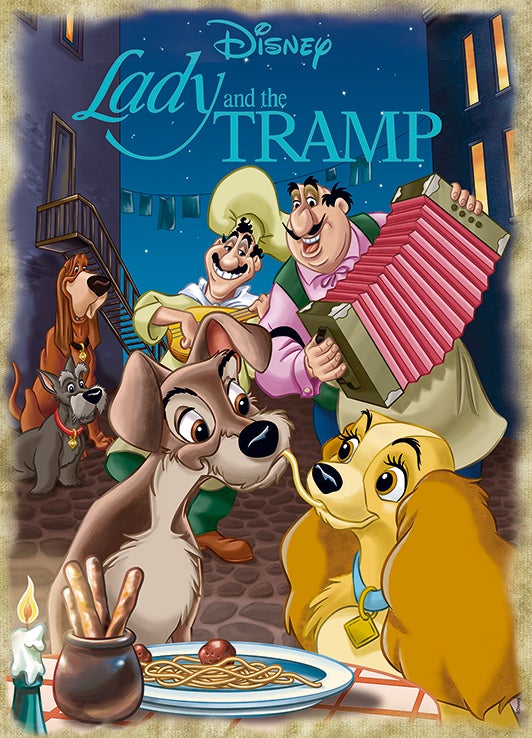 Jumbo puzzel Disney Lady & de Vagebond 50 x 70 cm 1000 stukjes