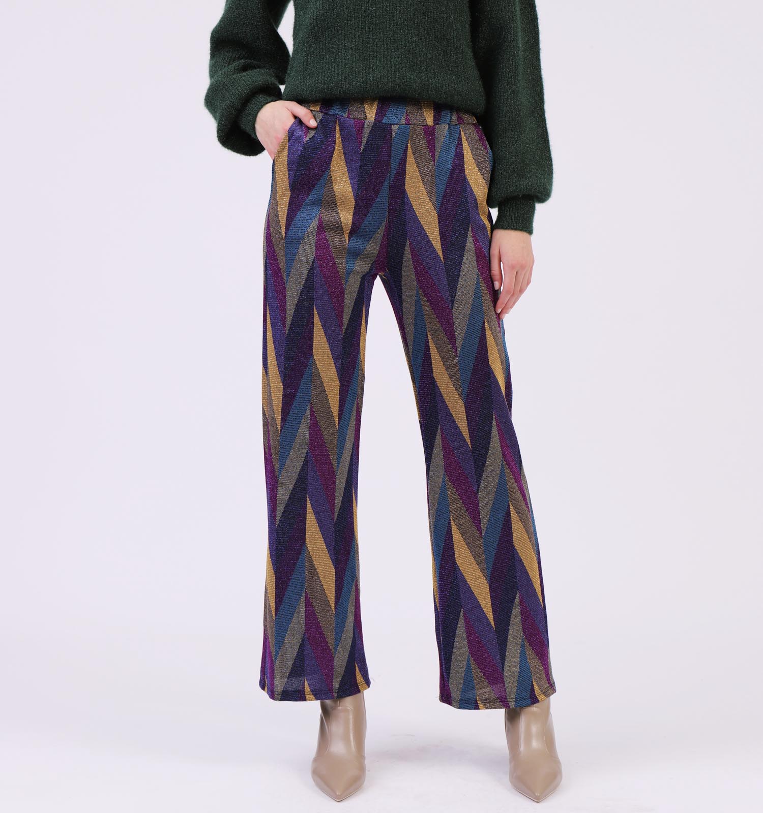 Wijde broek multi