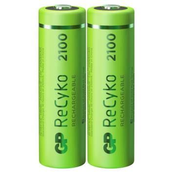 GP Batterij Oplaadbaar AA NiMH 2100mAh ReCyko 1,2V 2 Stuks