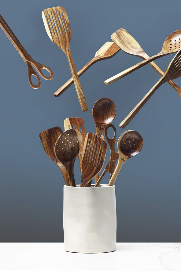 DutchDeluxes Wooden Utensil Skimmer Spoon Akacie træ