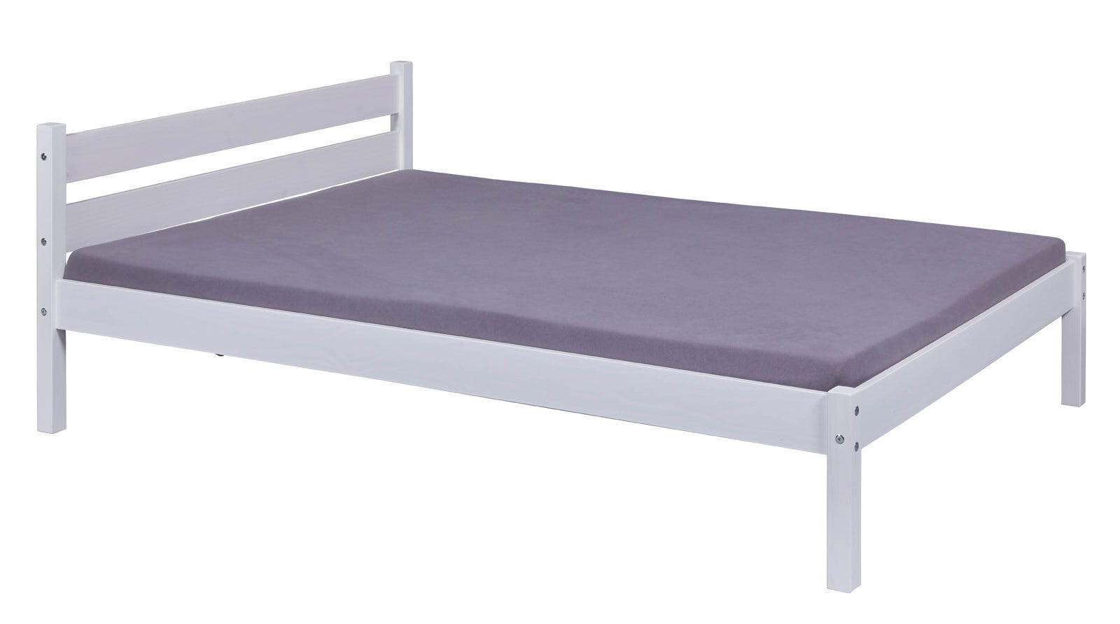 Bett Florentin 140 x 190 cm Kiefer massiv weiß lackiert