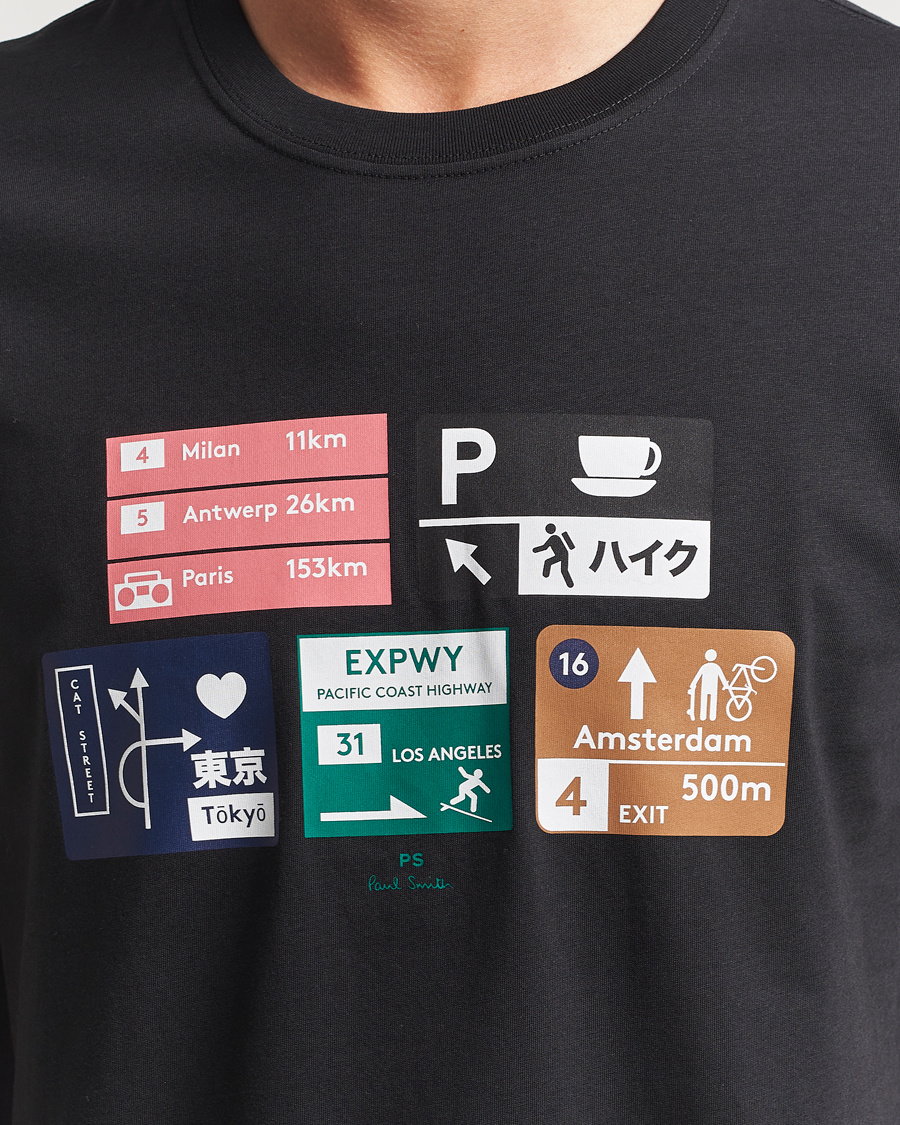 PS Paul Smith Road Signs Crew Neck T-Shirt Black