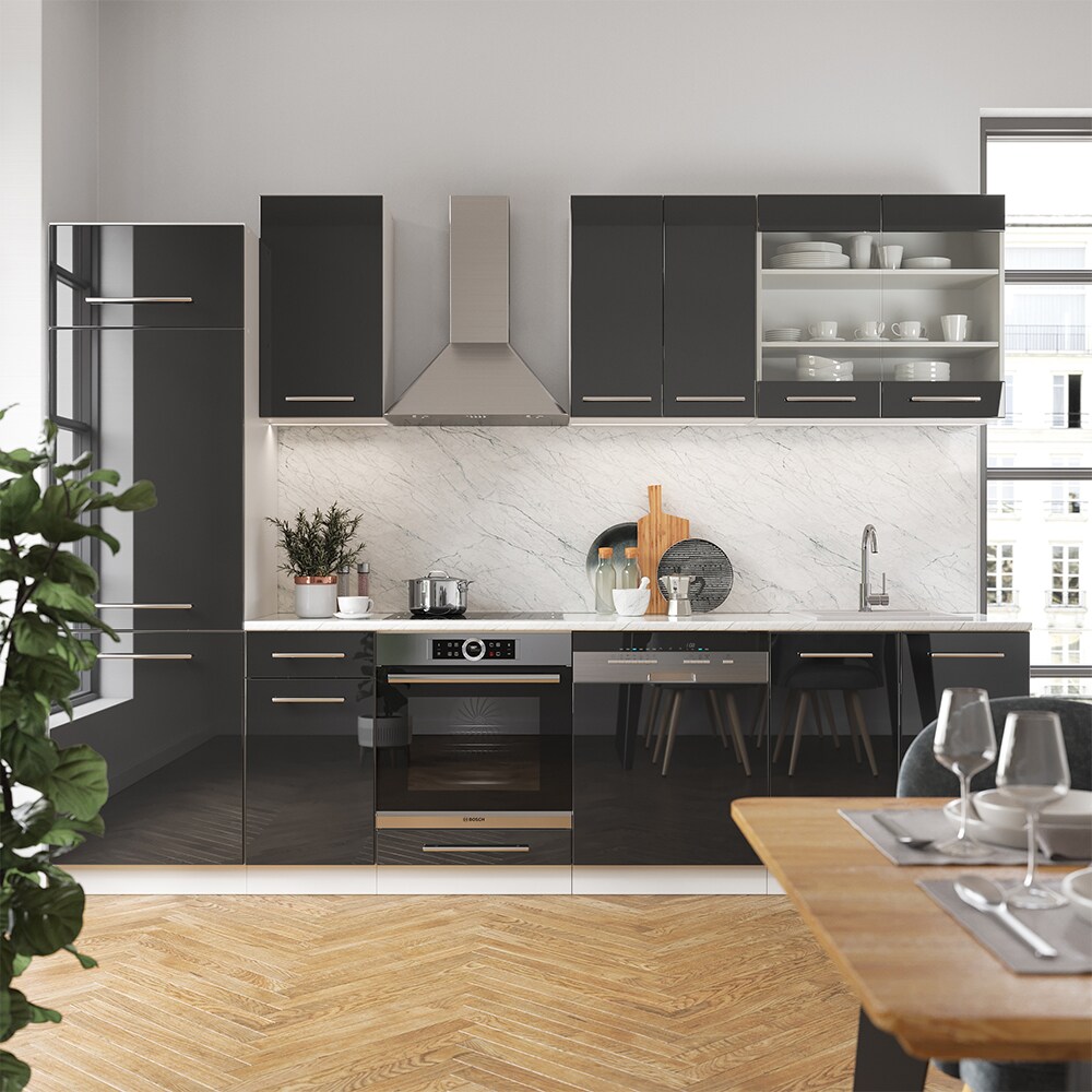 Vicco Küche Fame-Line 240 cm Küchenzeile Küchenblock Einbau Hochglanz