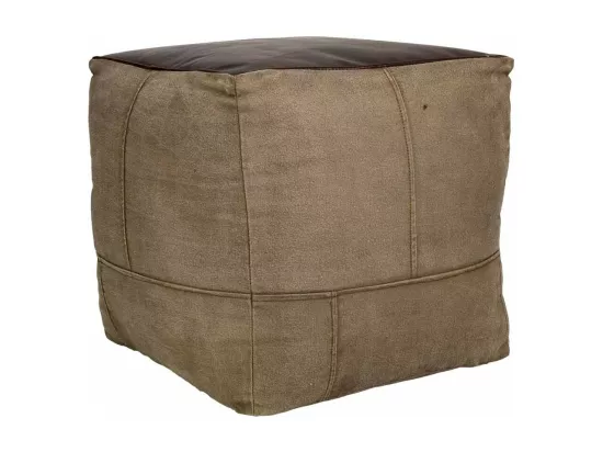 Pouf rembourré en cuir 45x45x45h cm
