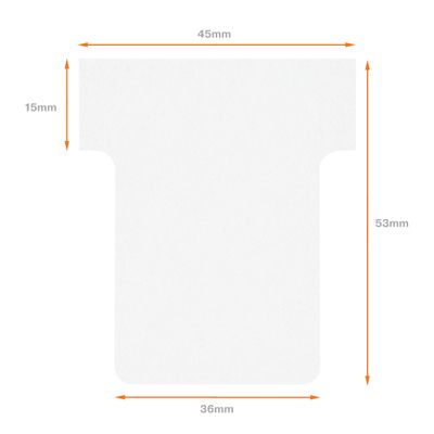 Nobo - 100 Fiches en T - Taille 1,5 - blanc