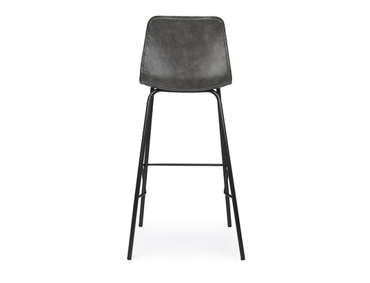 CONCEPT1 - Tabouret Lot de 2 T. Kyra Pu anthracite Vintage (Bar)
