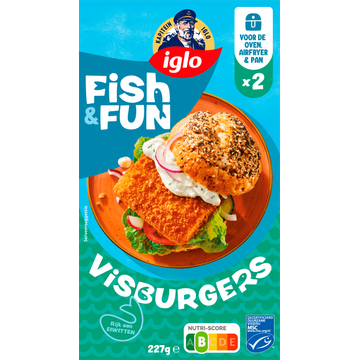 Iglo Fish & Fun Visburgers 2 Stuks