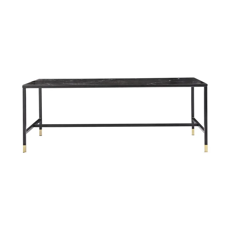 Salontafel Zwart Marmerlook - 130x60x48cm - Dipp