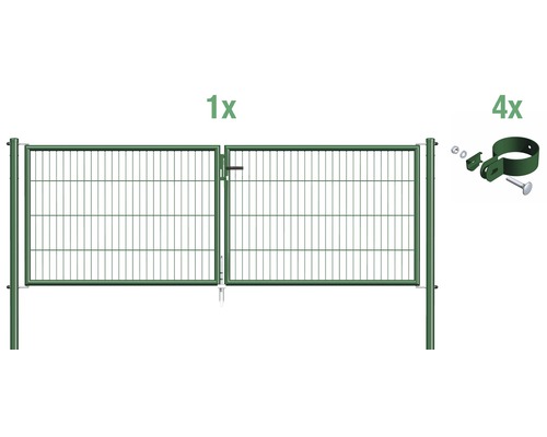 Dubbele balkpoort ALBERTS 298,8 x 100 cm groen