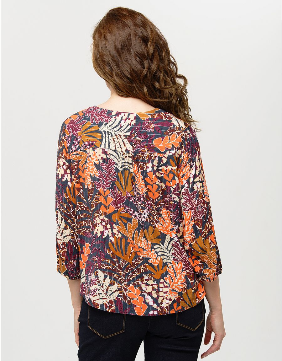 Blouse imprimée orange