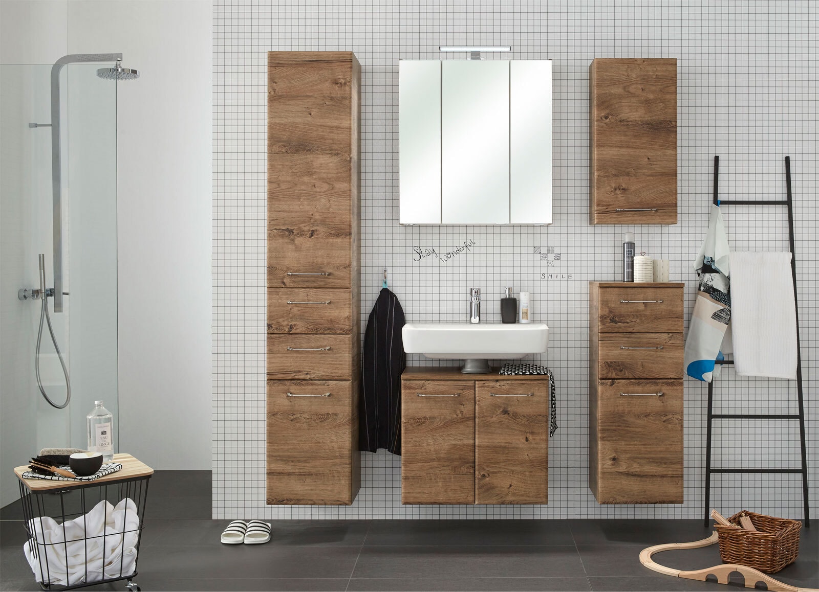 Waschbeckenunterschrank 60 x 53 cm braun
