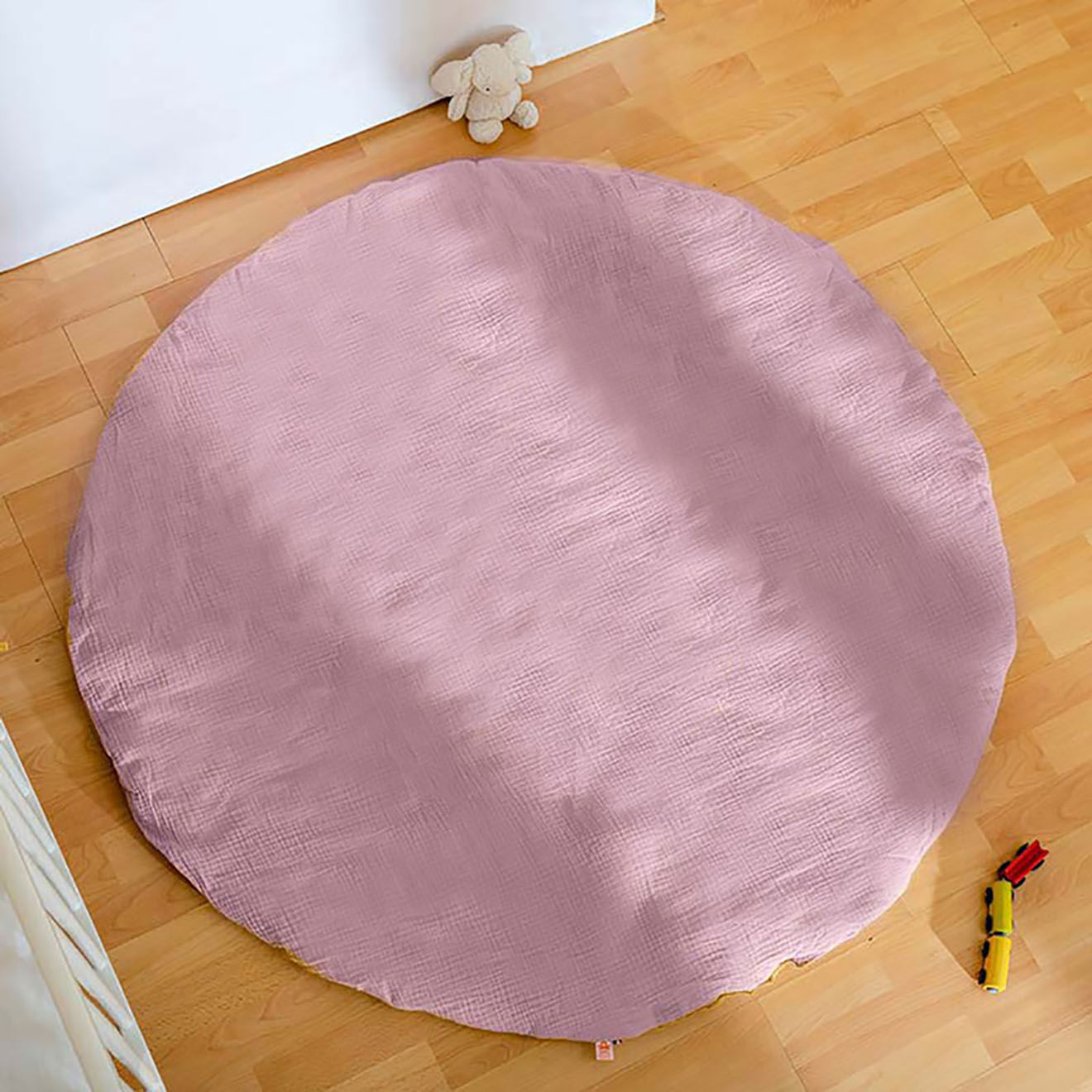 Papate Tapis d'Eveil Havane en Coton Bio rose - 115x115 cm