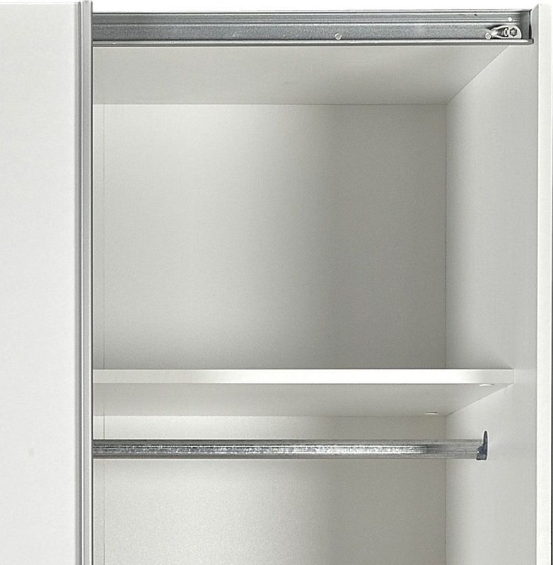 Victor - Kledingkast - Hout - Wit - Schuifdeuren - Hang-legkast - Eiken Houtlook