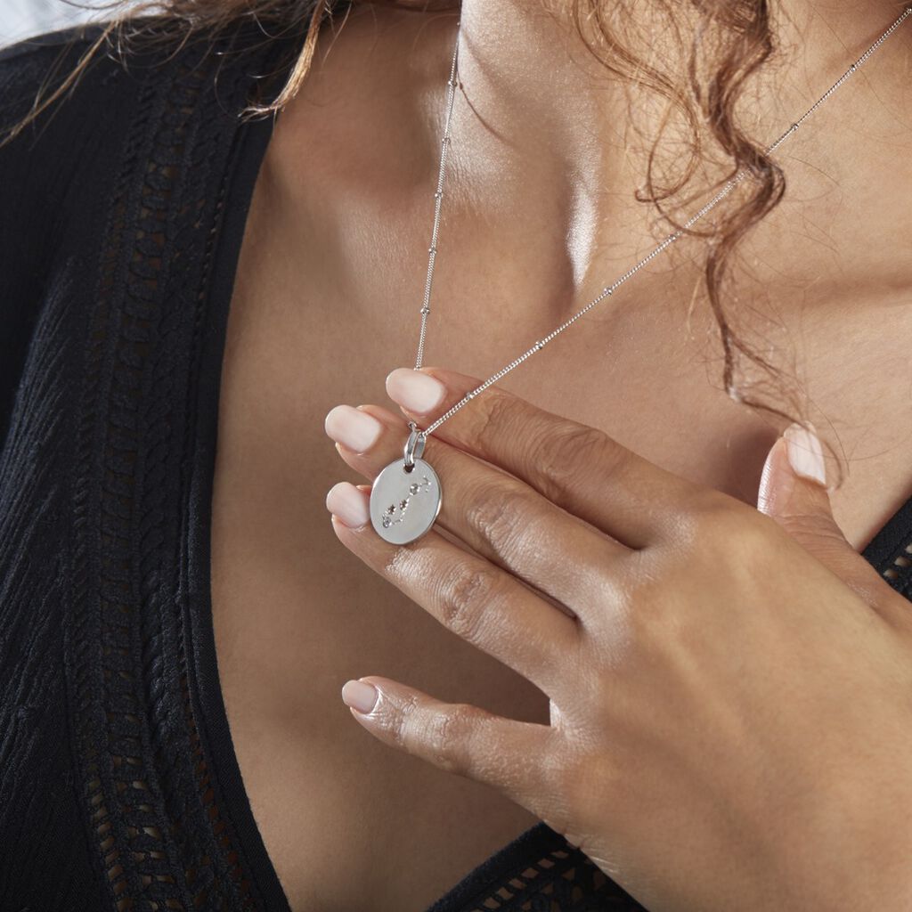 Collier Astr Argent Oxydes De Zirconium