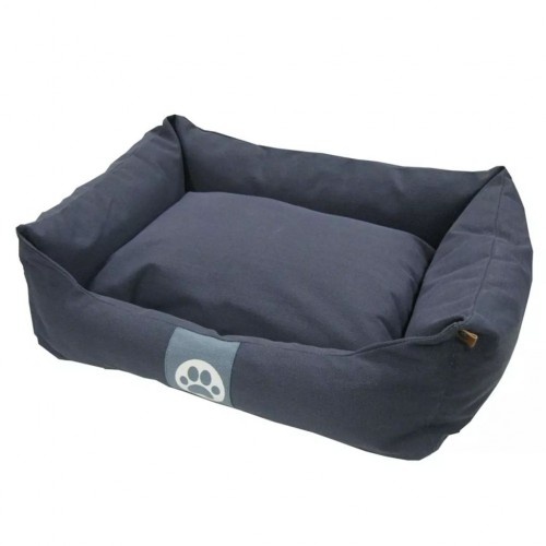 Cama de almofada azul em forma de cachorro