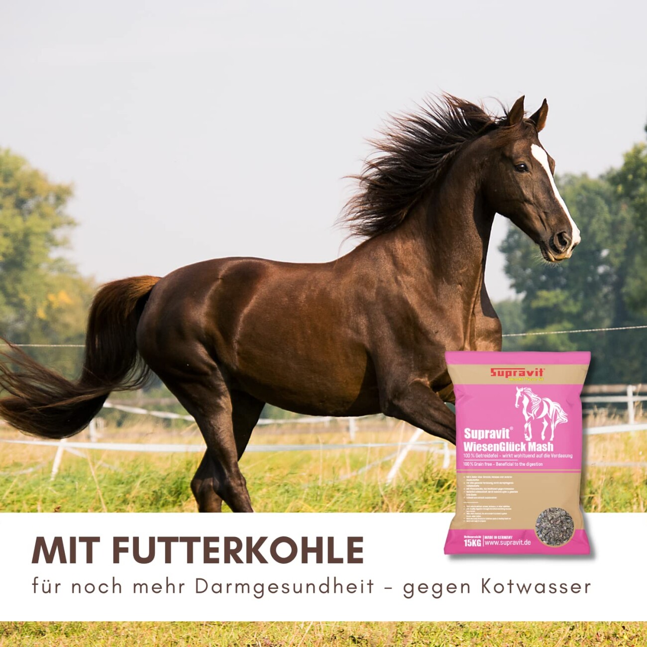 Supravit Pferdefutter Mash | schmackhaftes & energiereiches Pferdefutter für Pferde
