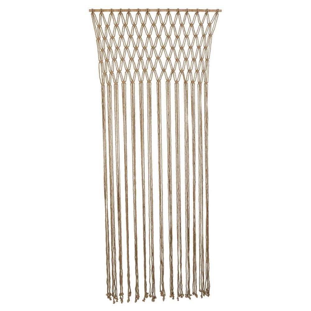 Rideau de porte macramé beige 90xH200cm