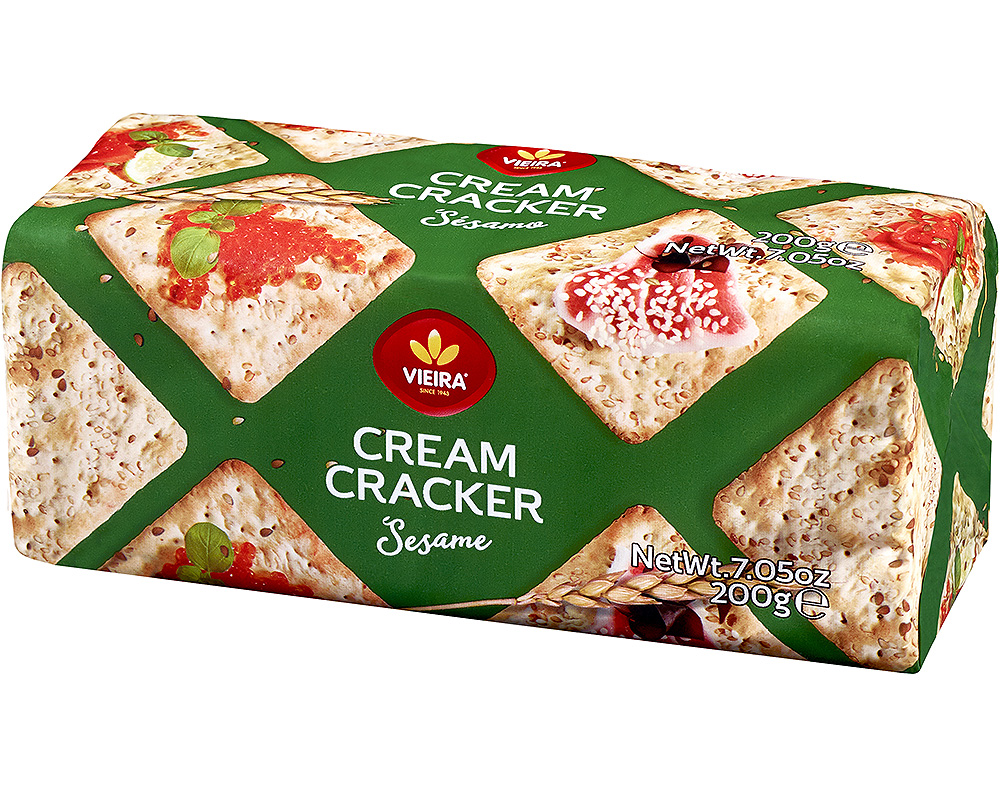 BOLACHA VIEIRA DE CASTRO CREAM CRACKER SÉSAMO 200G