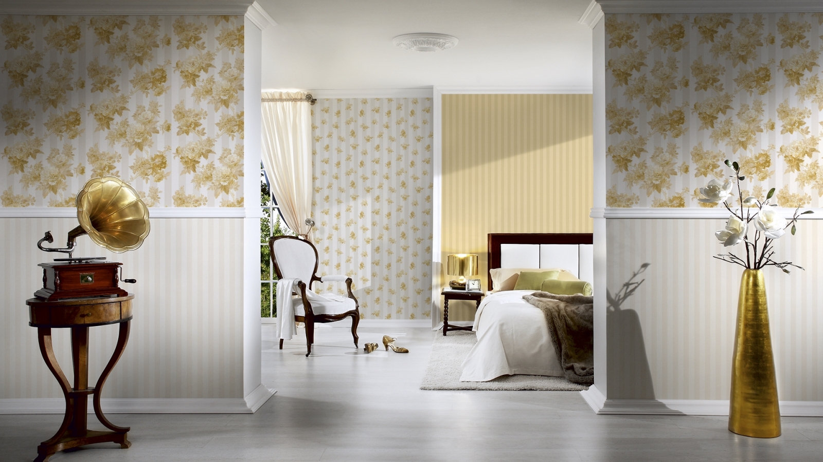 Vliestapete ROMANTICA 3 - creme - 10 Meter