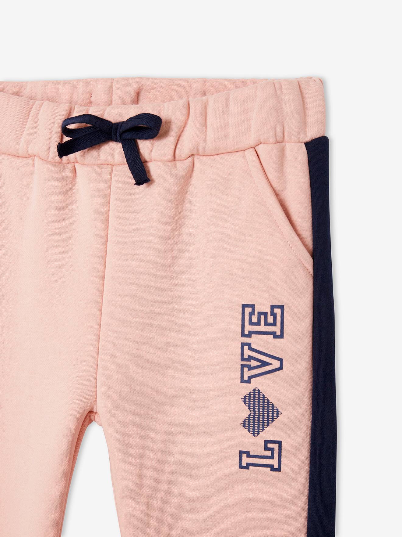 Calça de moletom feminina Clay em tecido atoalhado com listras laterais.