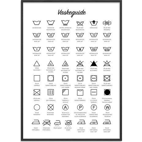 Vaskeguide - 30x40 cm