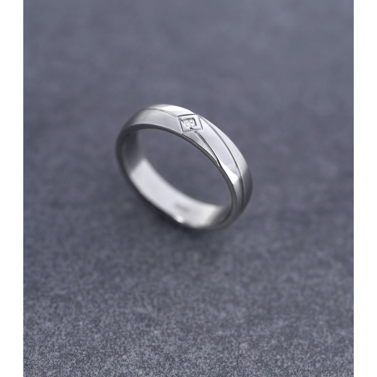 Alliance Glenn en Acier 316L avec diamant blanc