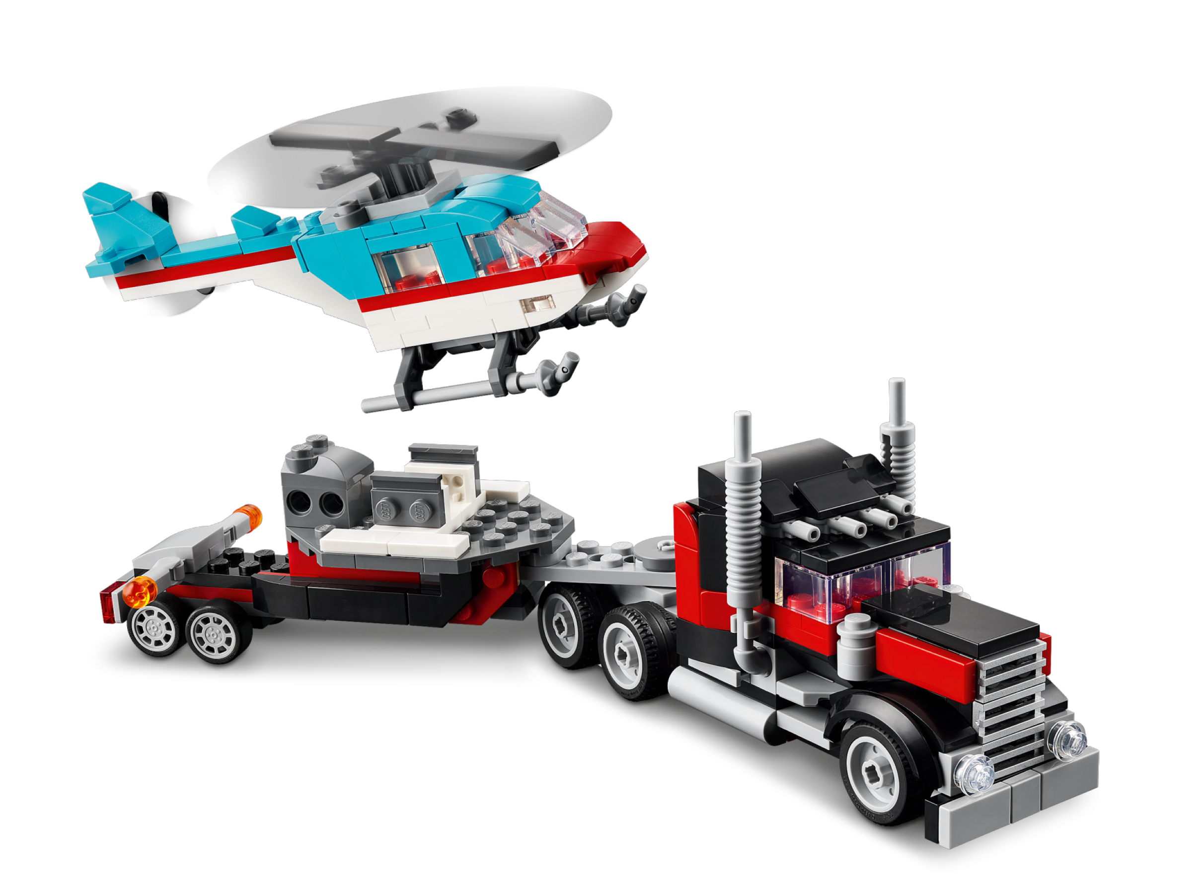 Caminhão com reboque e helicóptero 31146