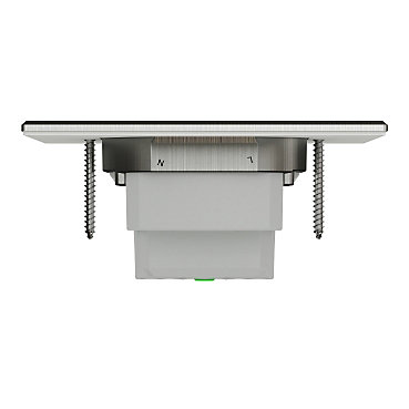Prise de sol 2 pôles + terre carrée métal Unica System+ Schneider Electric gris