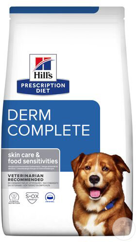 Hill's Prescription Diet Derm Complete Croquettes Chien Santé De La Peau/Allergies Alimentaires 12kg