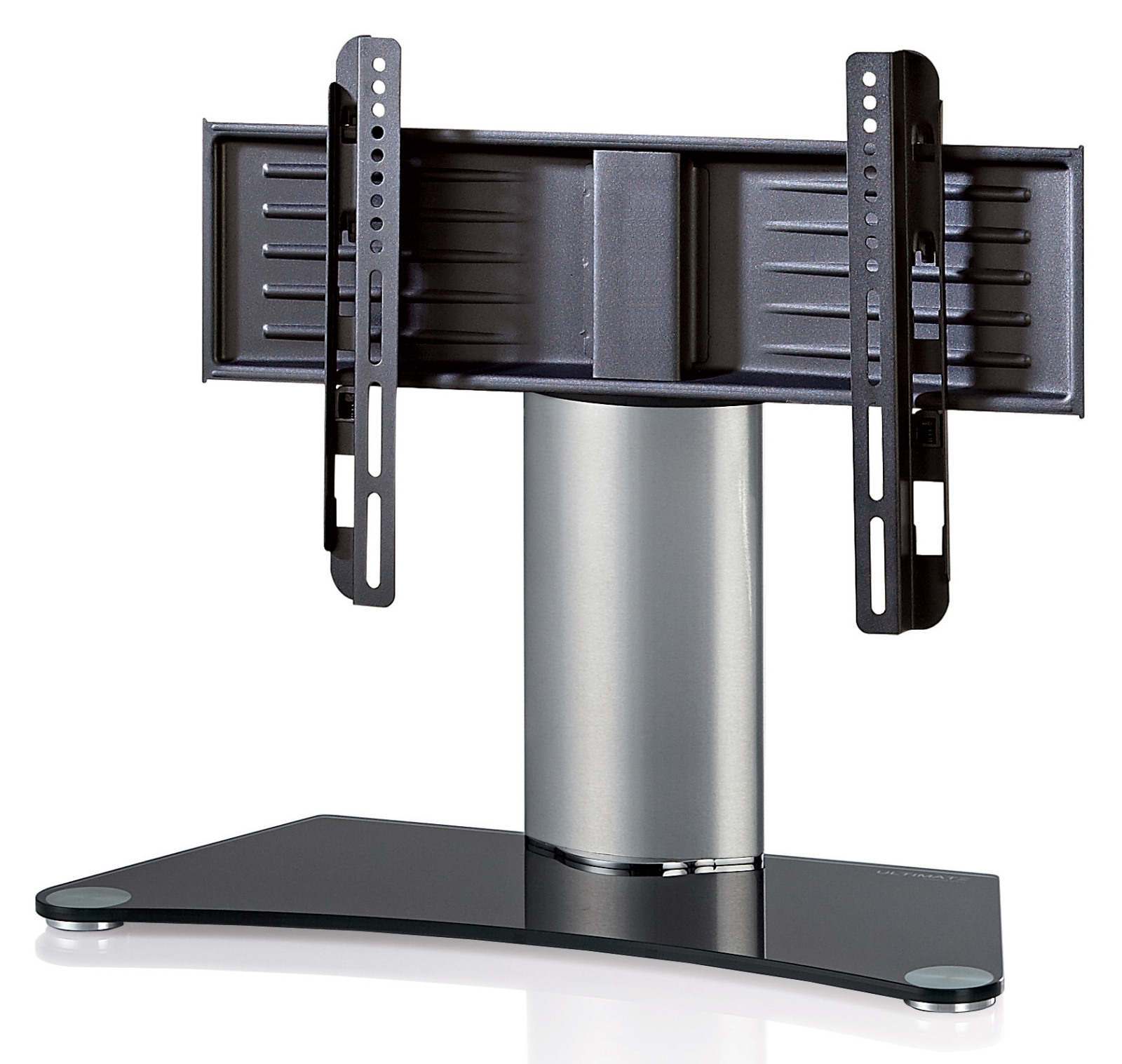 TV--Standfuß WINDOXA MINI - silber - Schwarzglas
