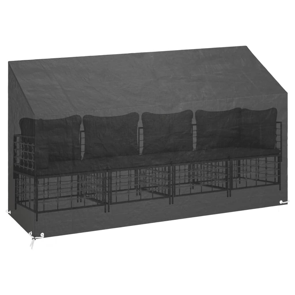 Housses de banc de jardin 2 pcs 12 œillets 210x70x70/88 cm pe