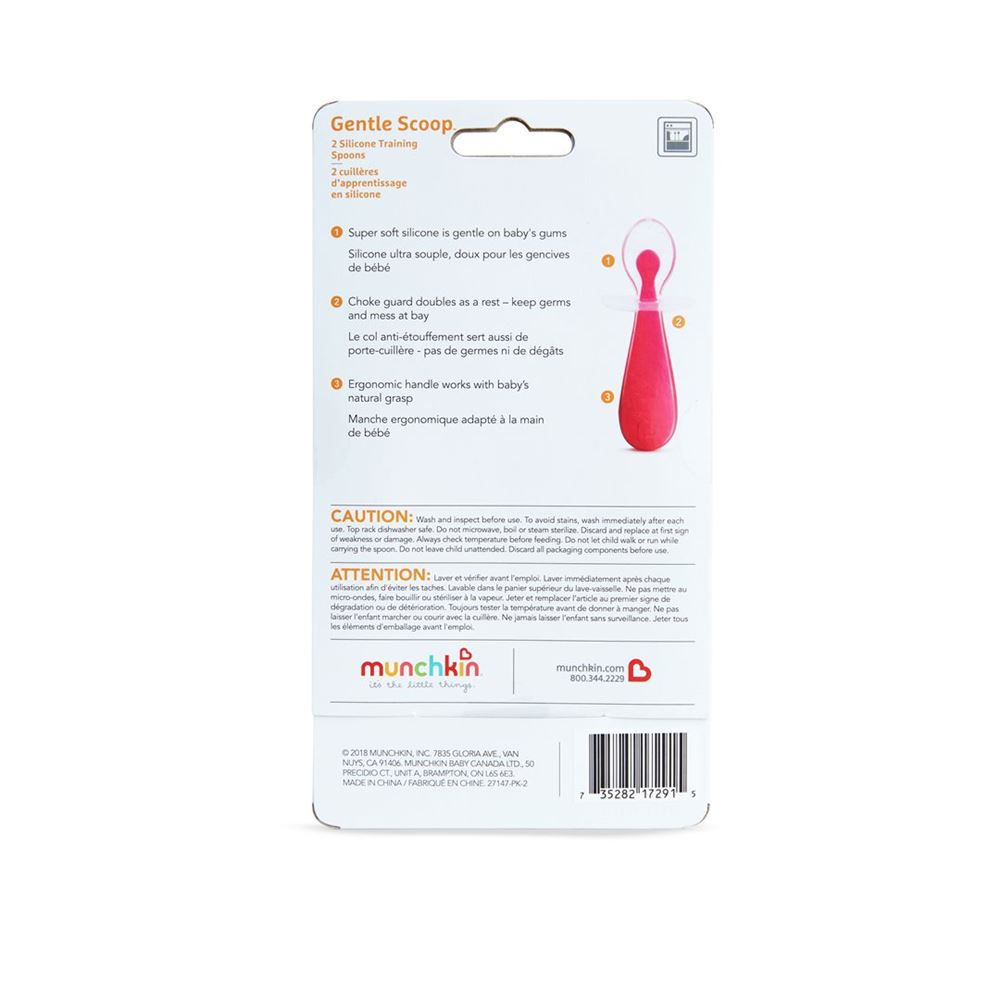 MUNCHKIN Silikon Trainingslöffel<br>2 Stück, Gentle Scoop