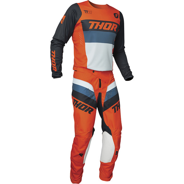 Thor Motocross - Pantalon enfant Pulse Racer Orange / Bleu foncé / Bleu Clair