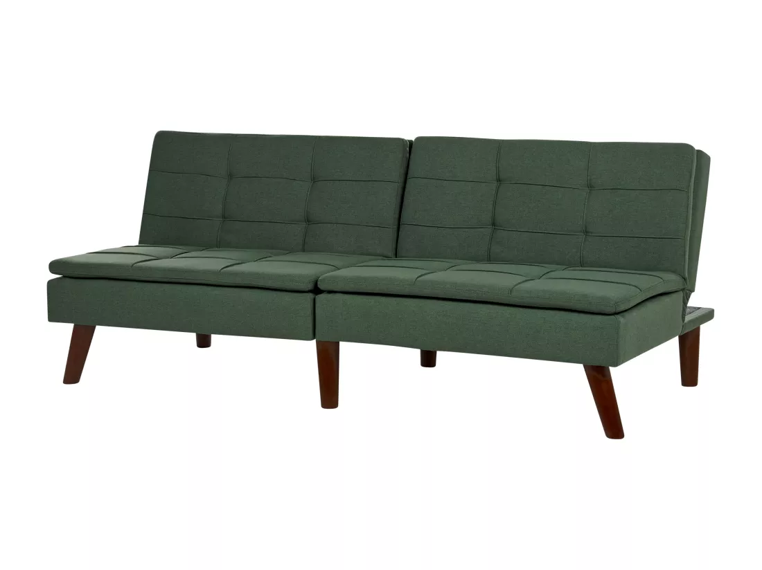 Canapé convertible 3 places en tissu vert RONNE