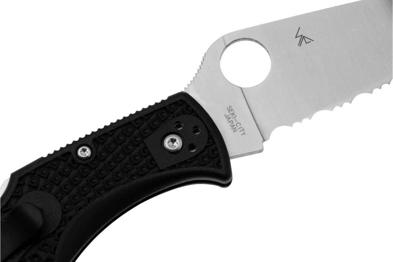 Spyderco Endela Lighweight C243SBK Black FRN, serrated zakmes