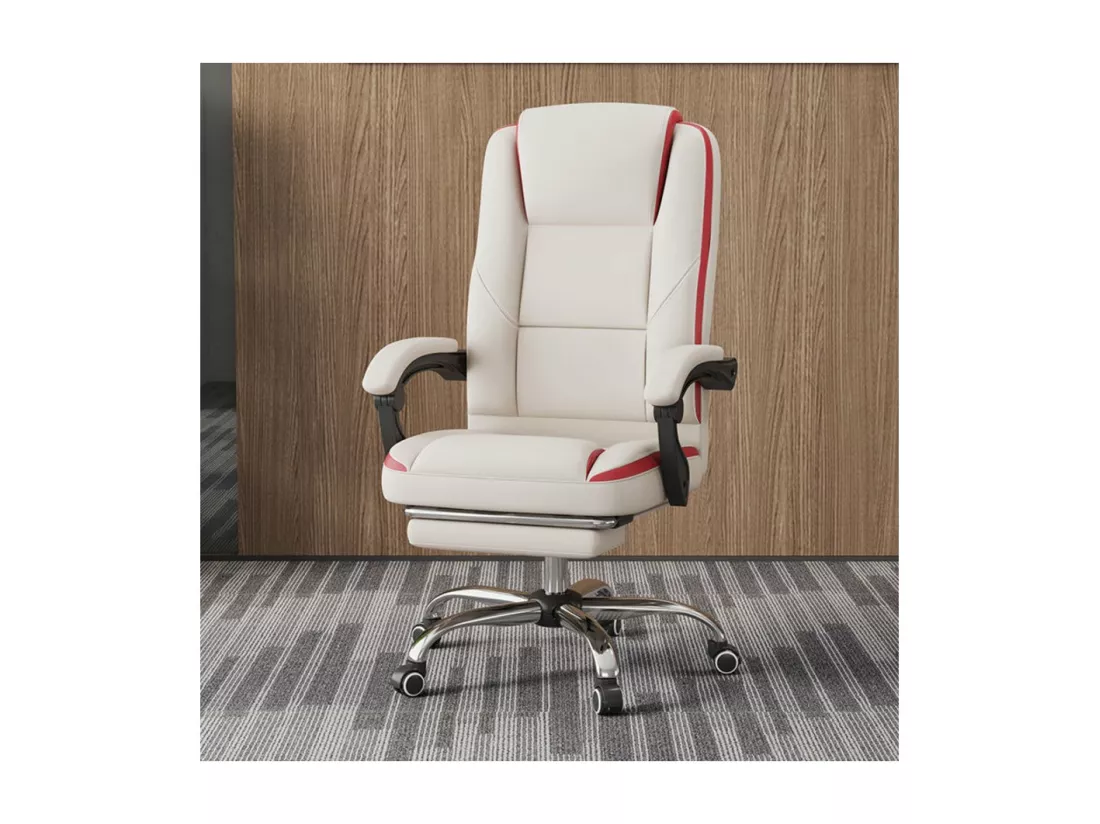 Fauteuil de bureau en simili avec repose pieds 