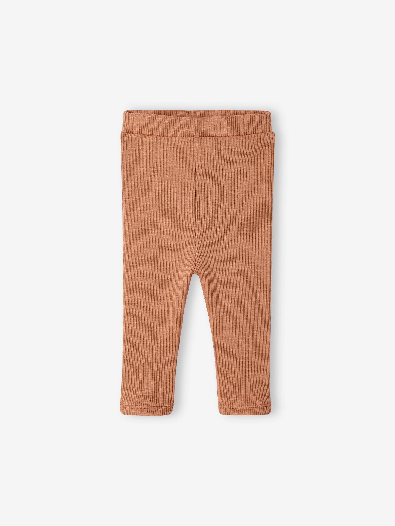 Calças legging caneladas para bebê