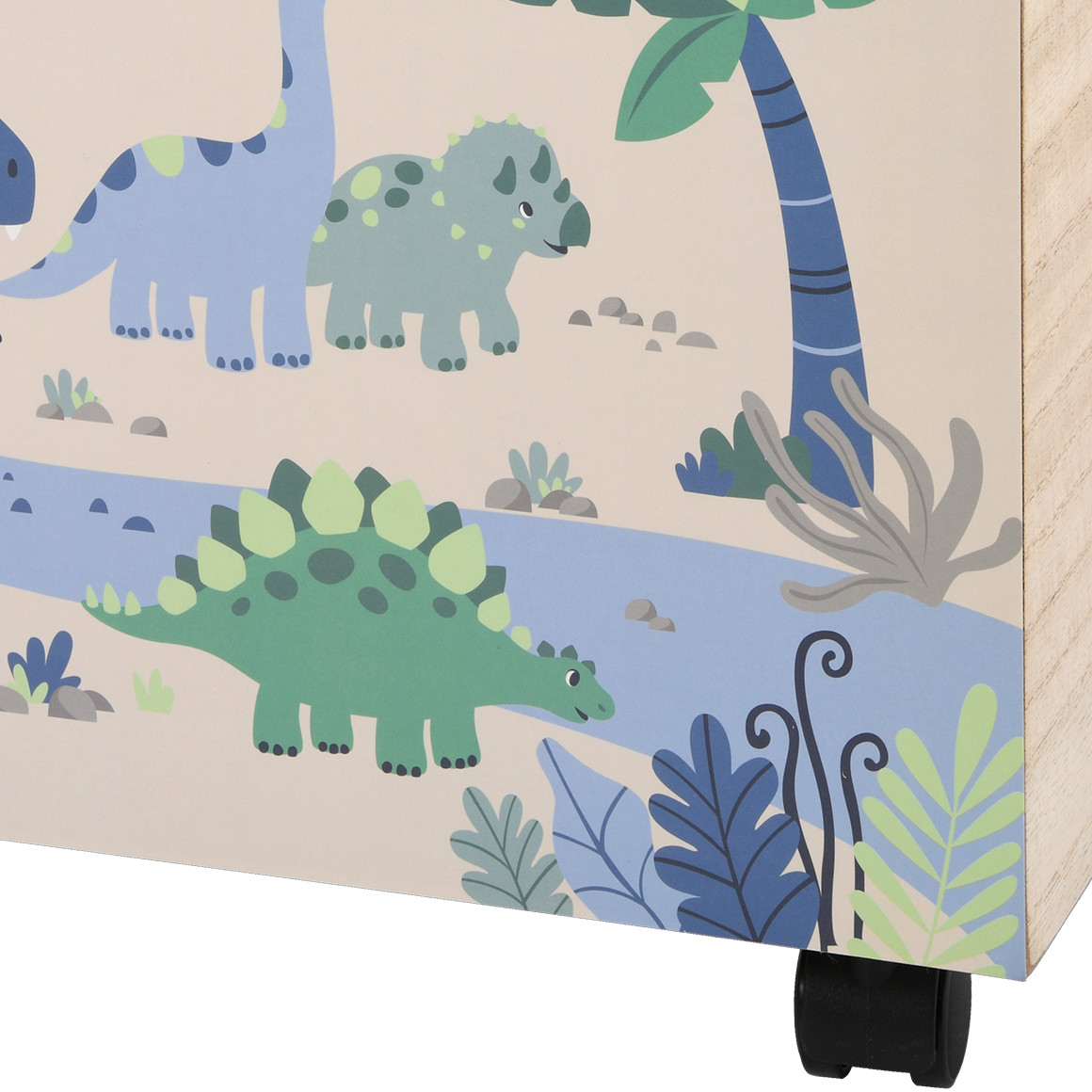 Topolino Holzbox mit Dino-Motiv natur / creme