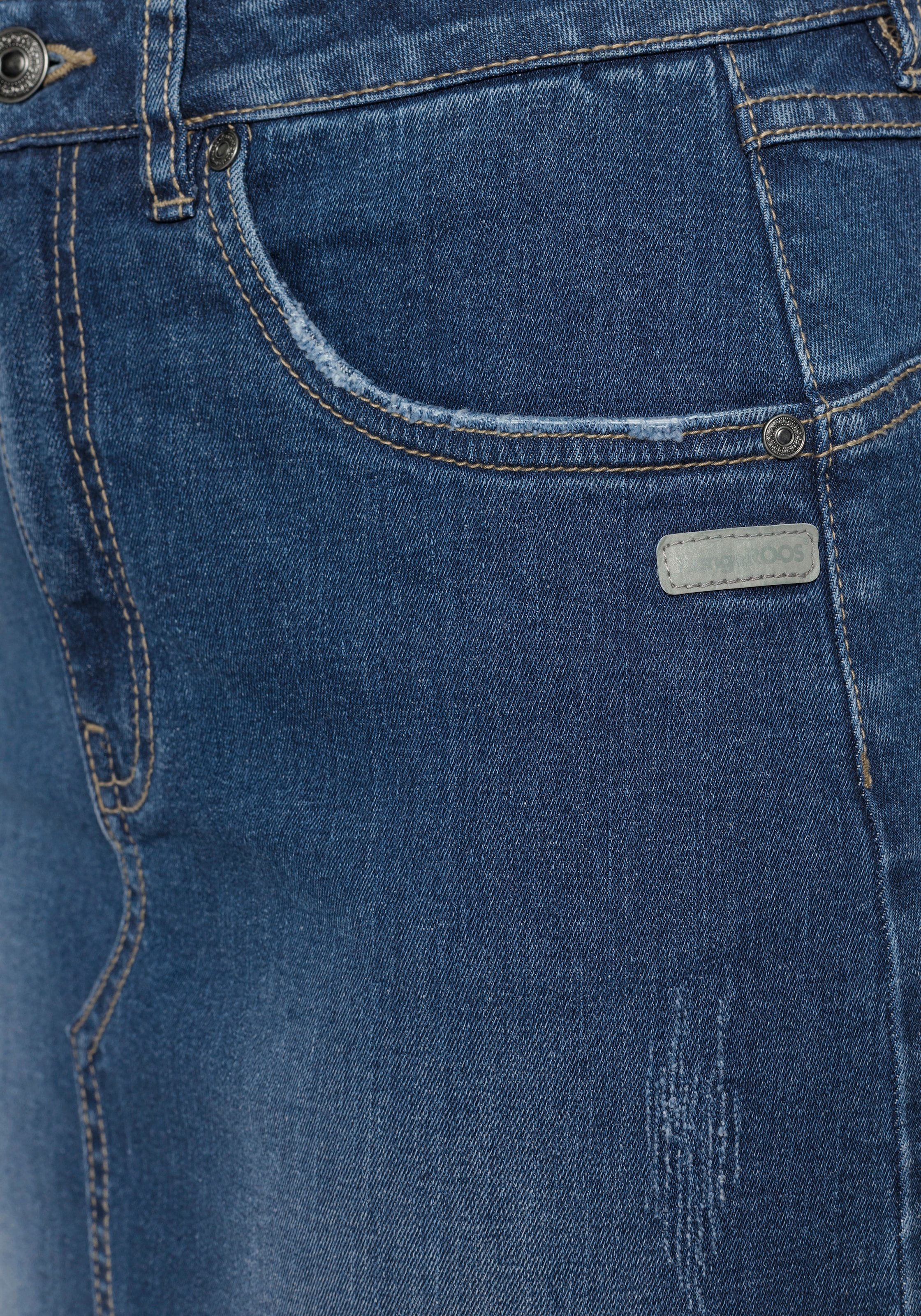 KangaROOS Jeansrock , in Midilänge mit Schlitz