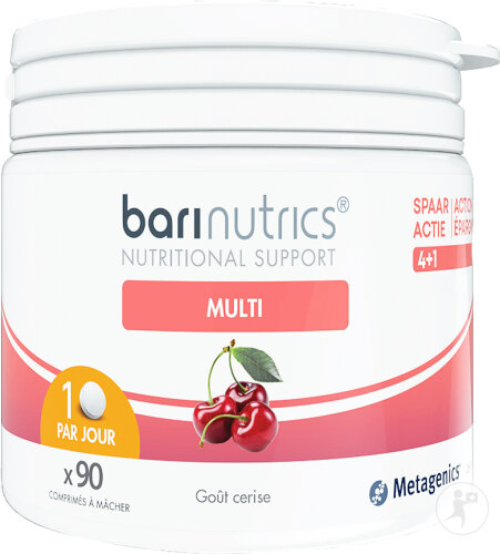 BariNutrics Multi Complément Alimentaire Goût Cerise 90 Comprimés À Mâcher