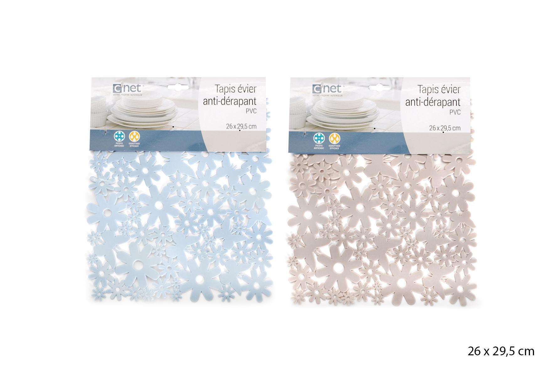 TAPIS ANTI DERAPANT EVIER GREGE BLEU