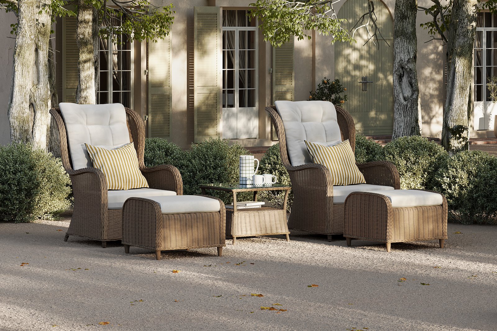 Trapani recliner sett 2 stoler m/kr og bord